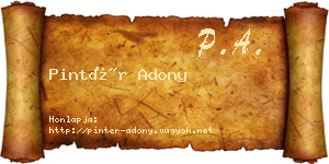 Pintér Adony névjegykártya
